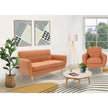 orange couch living room