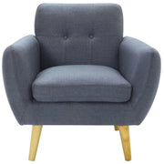 Dane Single Seater Fabric Upholstered Sofa Armchair Lounge Couch - Dar