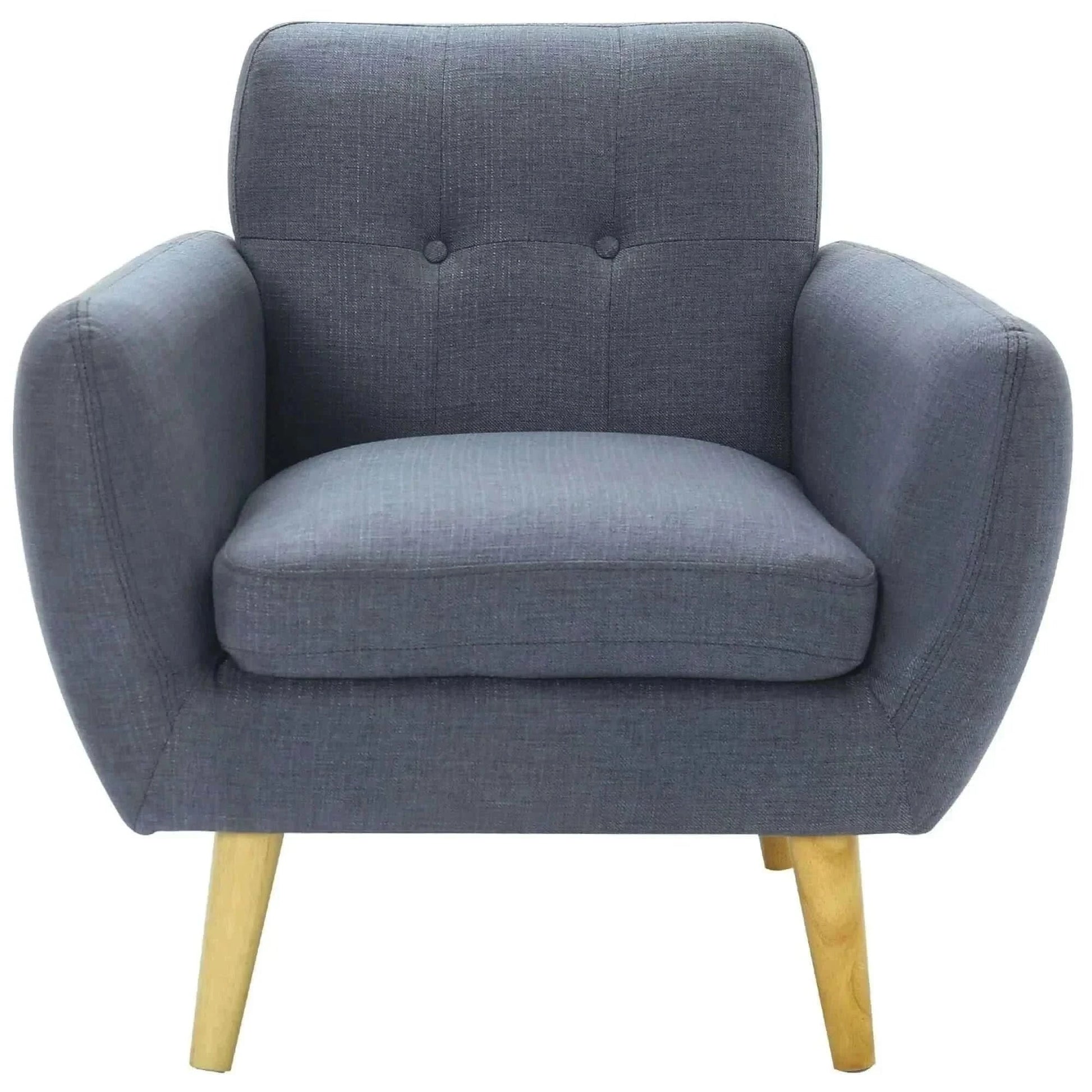 Dane Single Seater Fabric Upholstered Sofa Armchair Lounge Couch - Dar