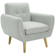Dane Fabric Upholstered Single Couch Chair - Light Grey