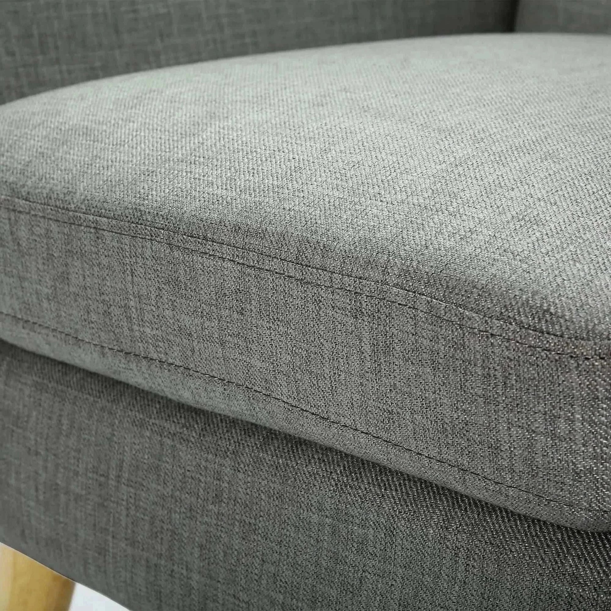 Dane Single Seater Fabric Upholstered Sofa Armchair Set of 2 - Mid Gre