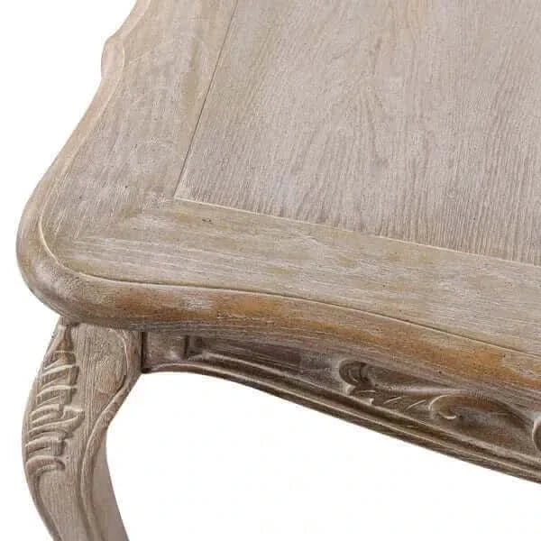 Oak Wood large Size Dining Table in White Washed Finish