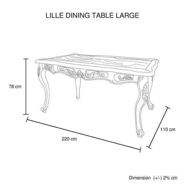Oak Wood large Size Dining Table in White Washed Finish