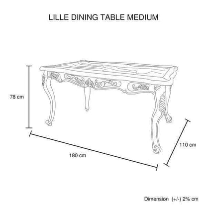 Medium Size Dining Table Oak Wood White Washed Finish