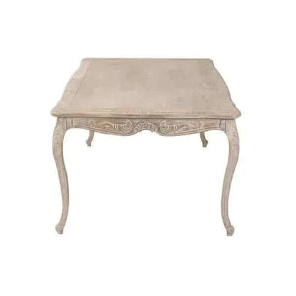 Medium Size Dining Table Oak Wood White Washed Finish