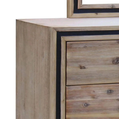 Mirrored 6 Storage Drawer Dresser in Silver Brush Colour