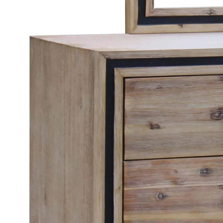 mirrored 6 drawer dresser