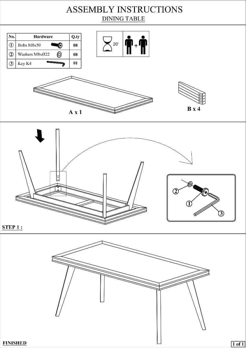 180cm Medium Size Dining Table in Silver Brush Colour