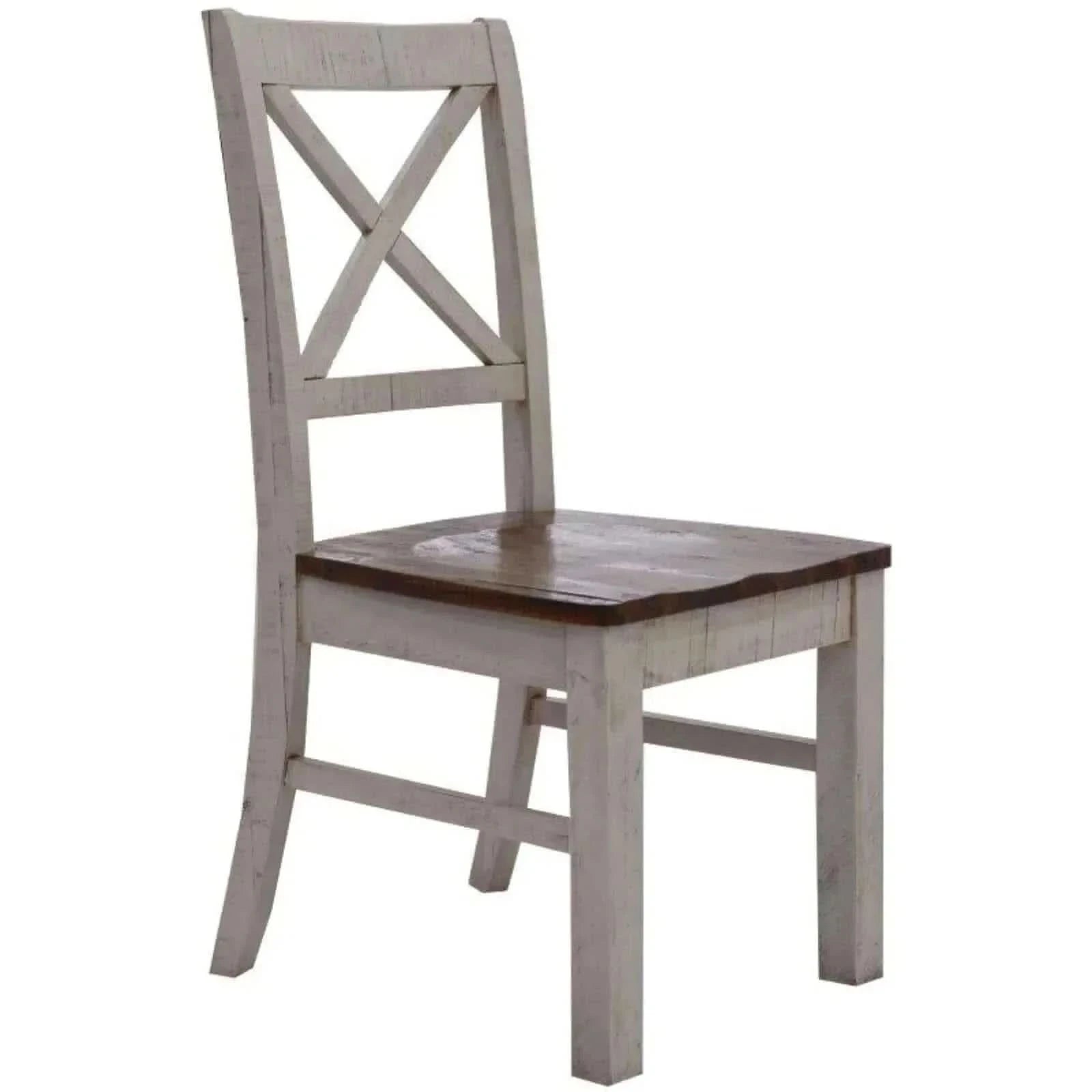 Erica 7pc Dining Set 200cm Table 6 Chair Solid Wood Timber - Brown Whi