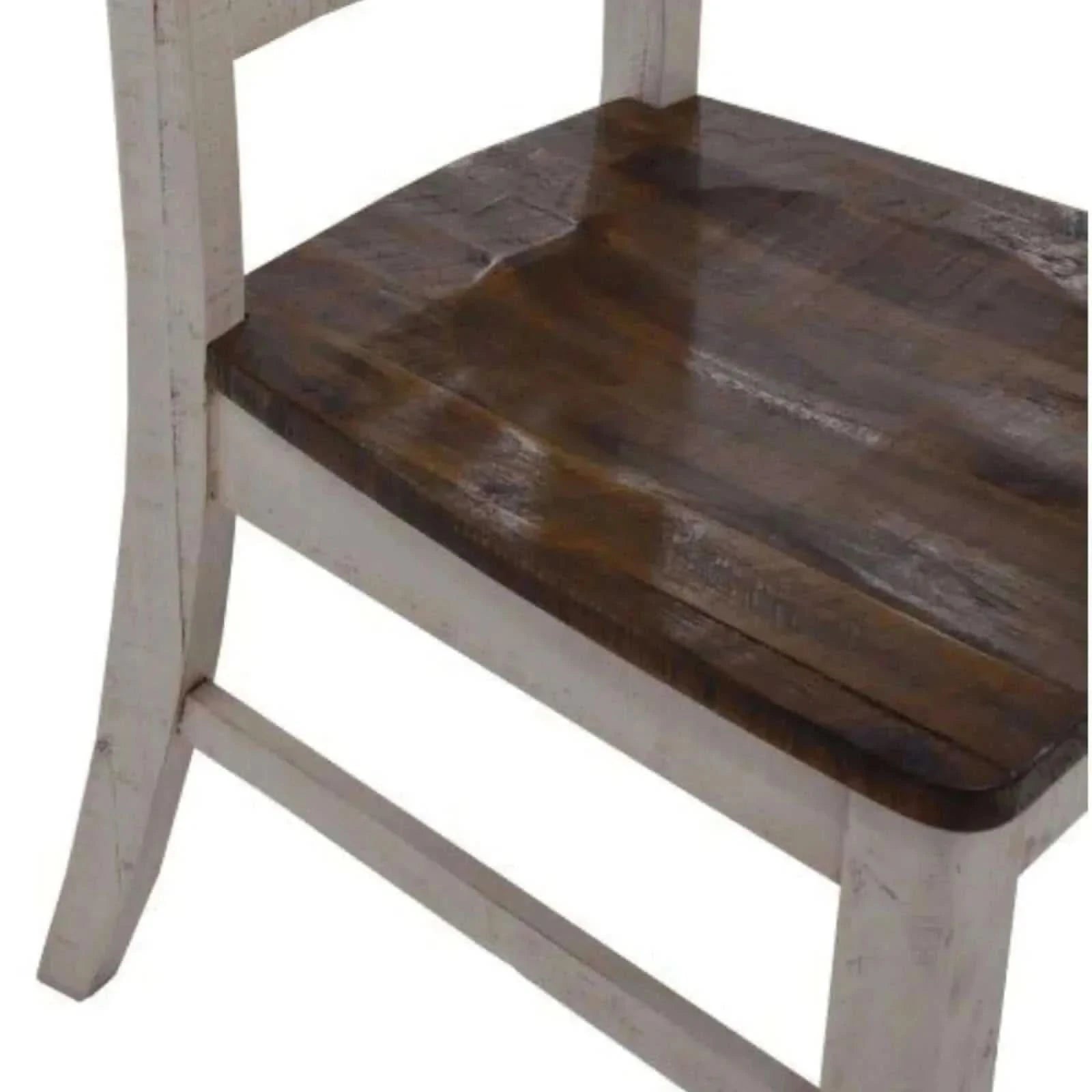 Erica 7pc Dining Set 200cm Table 6 Chair Solid Wood Timber - Brown Whi