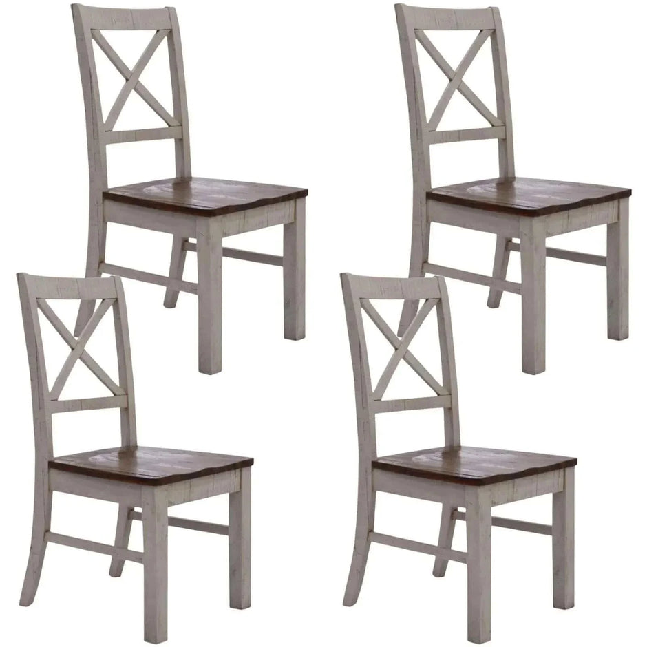 Solid wood chair set 4