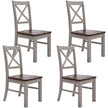 Solid wood chair set 4