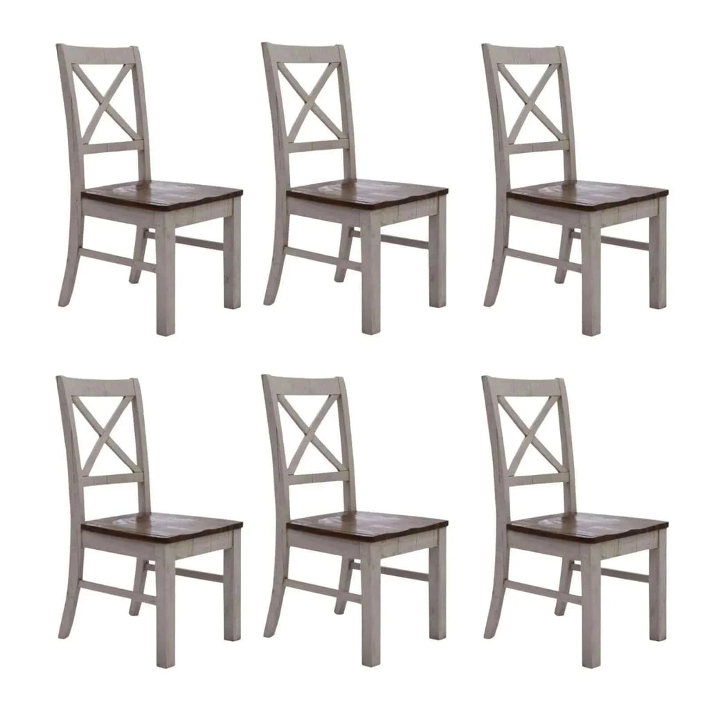 Solid wood chair set 6-Upinteriors