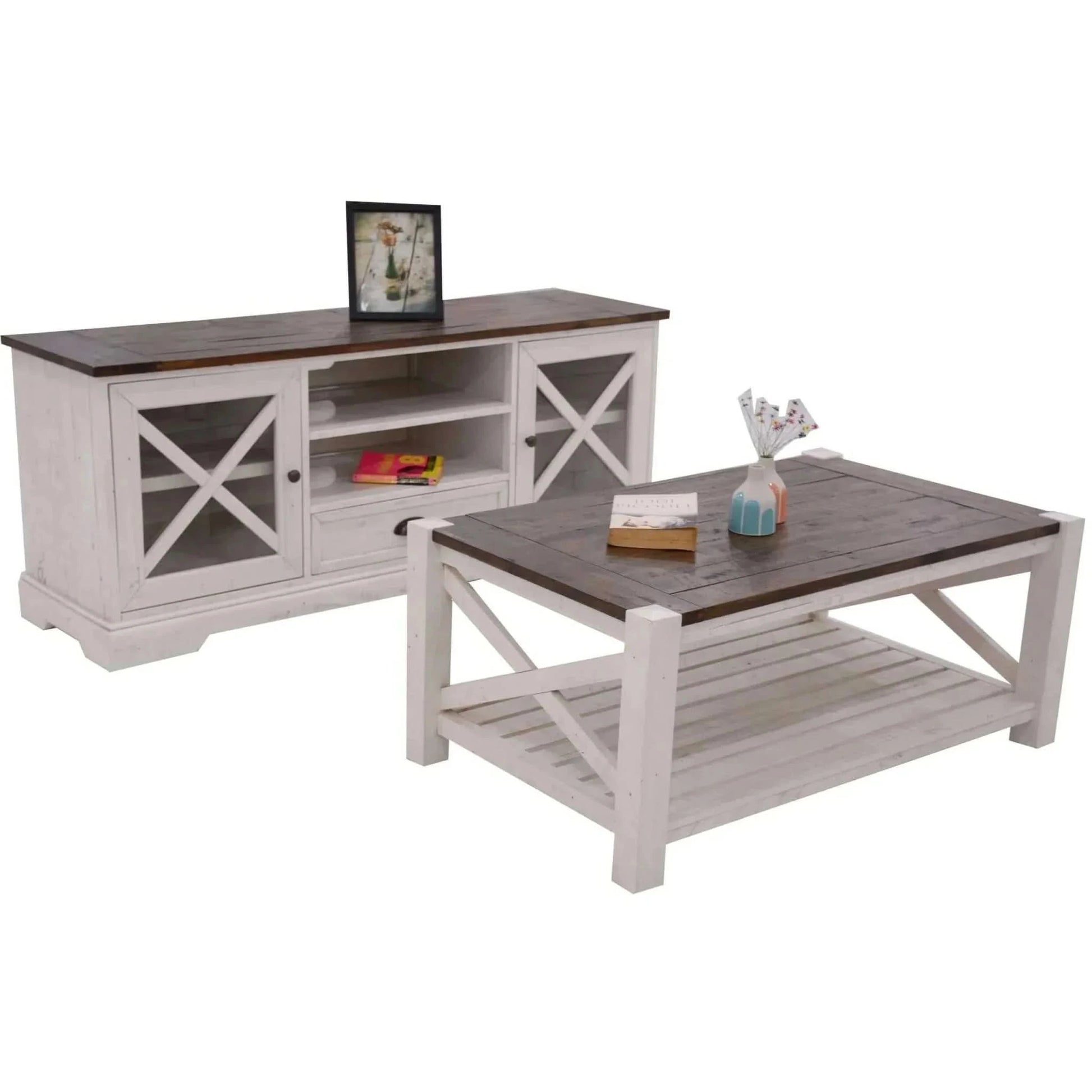 Erica ETU Entertainment TV Unit 160cm Solid Acacia Wood Hampton Brown 