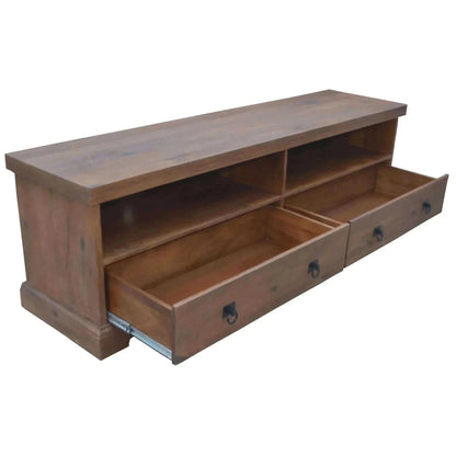 Florence ETU Entertainment TV Unit 180cm 2 Drawer Solid Mango Timber W