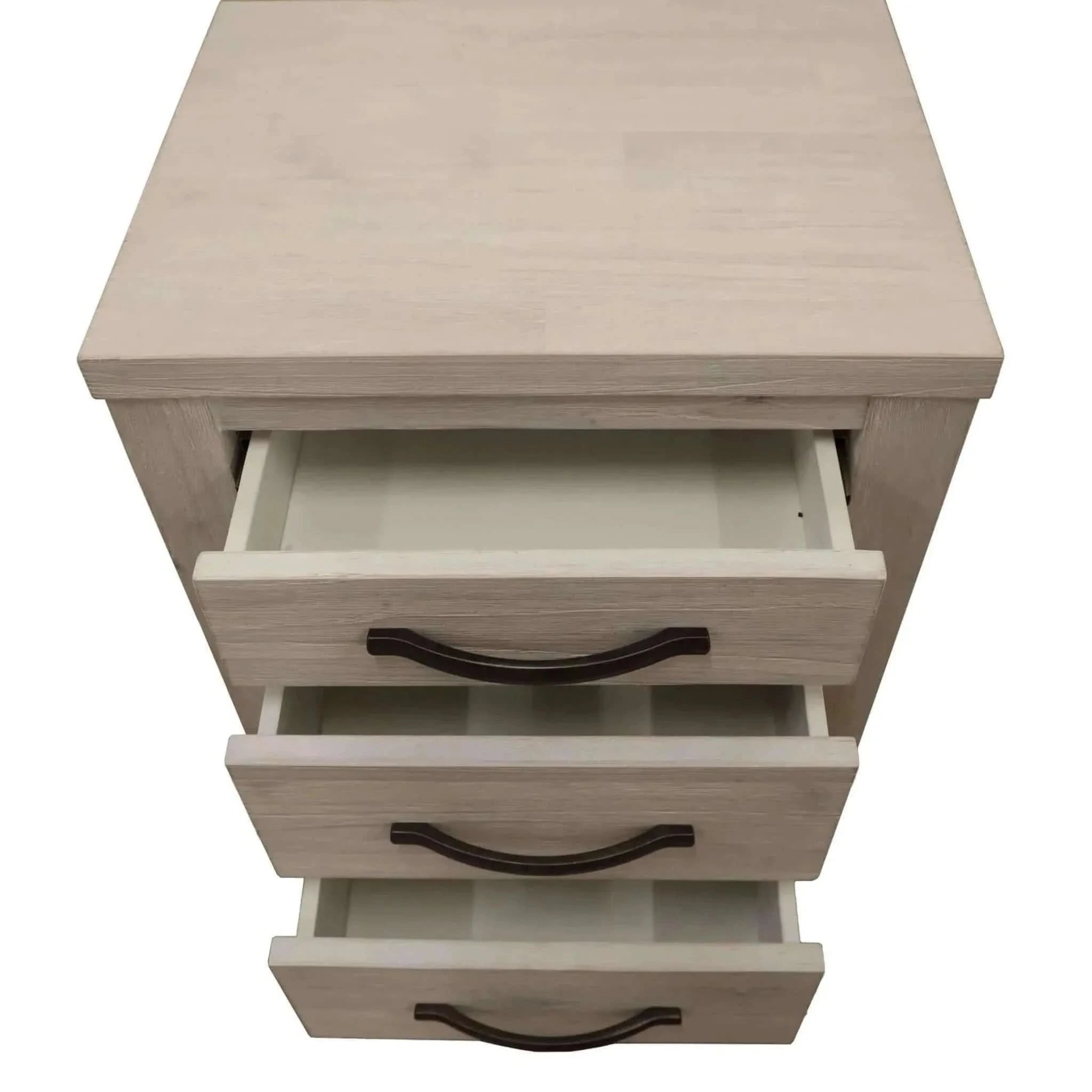 Foxglove Bedside Tables 3 Drawers Storage Cabinet - White