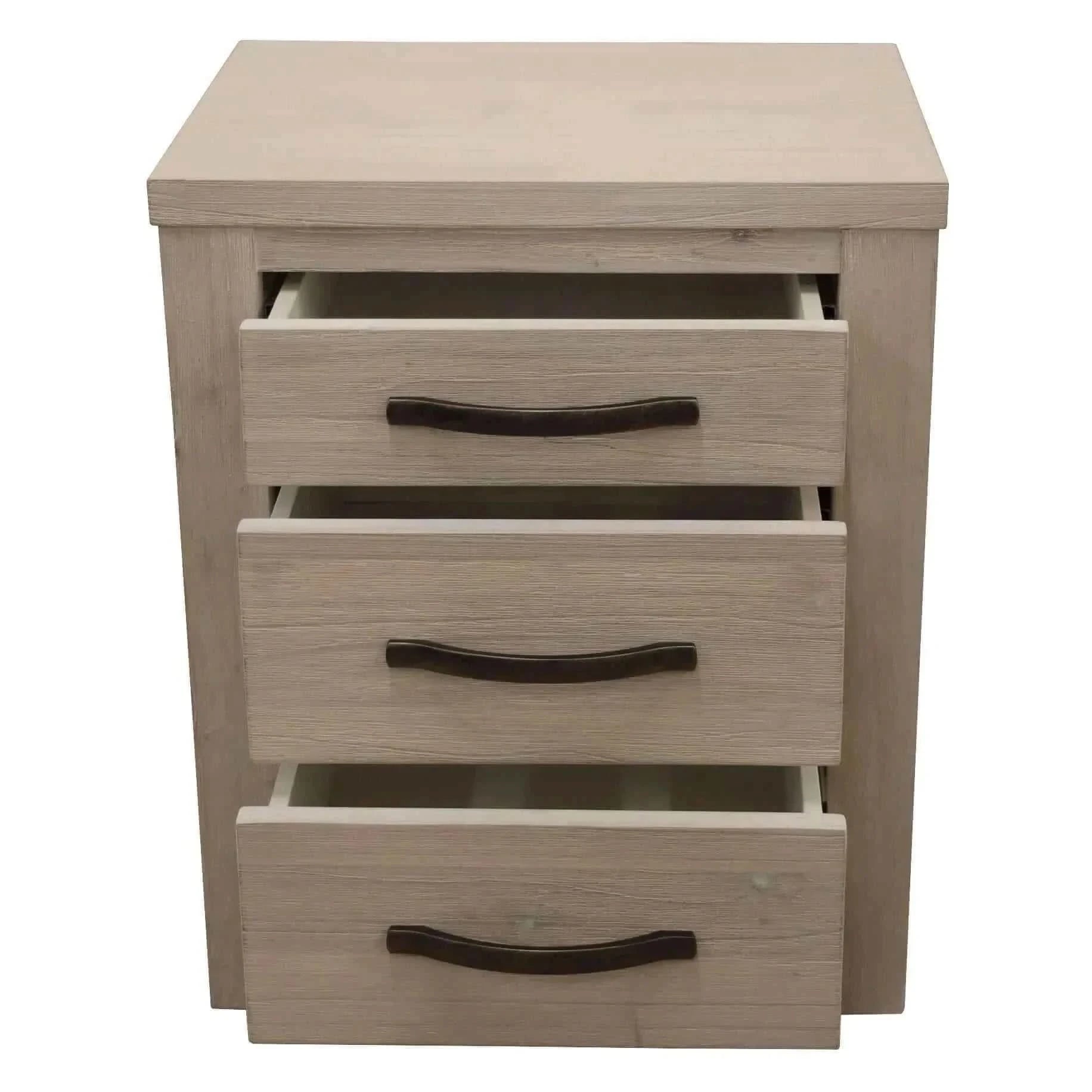 Foxglove Bedside Tables 3 Drawers Storage Cabinet - White