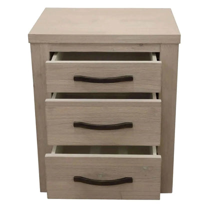 Foxglove Bedside Tables 3 Drawers Storage Cabinet - White