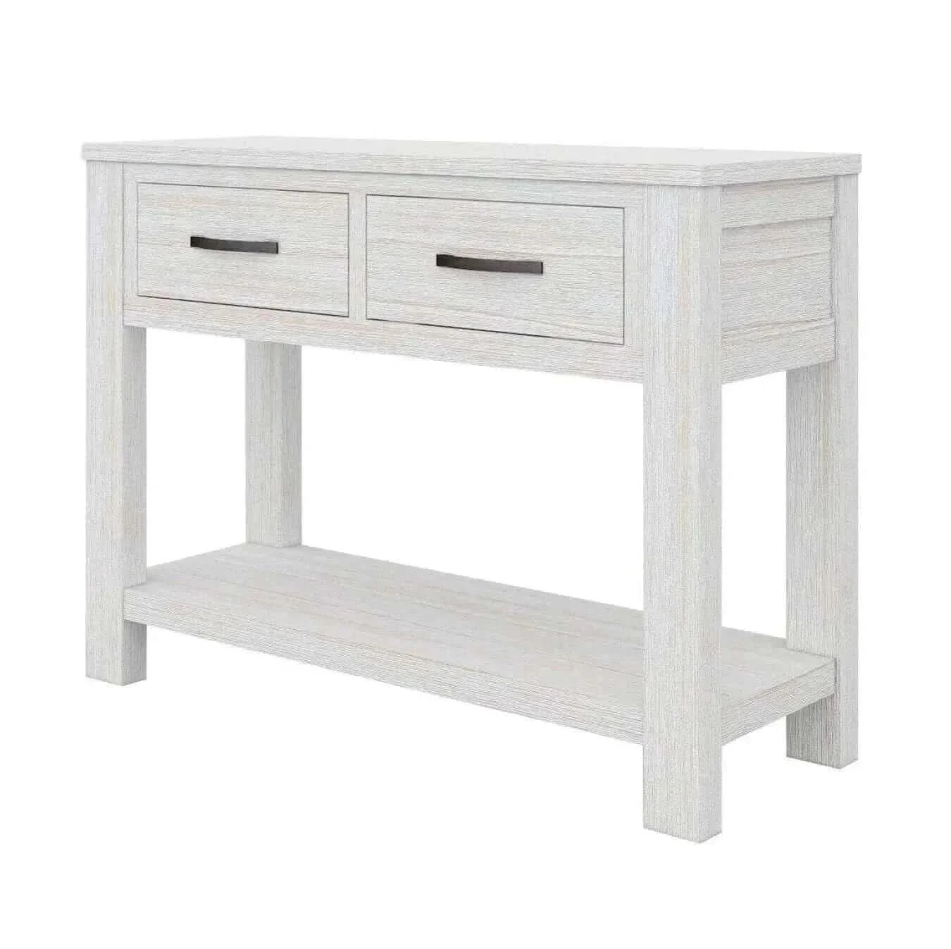 Foxglove Hallway Entry Table 110cm Solid Mt Ash Wood - White