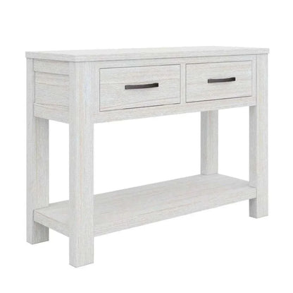 Foxglove Hallway Entry Table 110cm Solid Mt Ash Wood - White