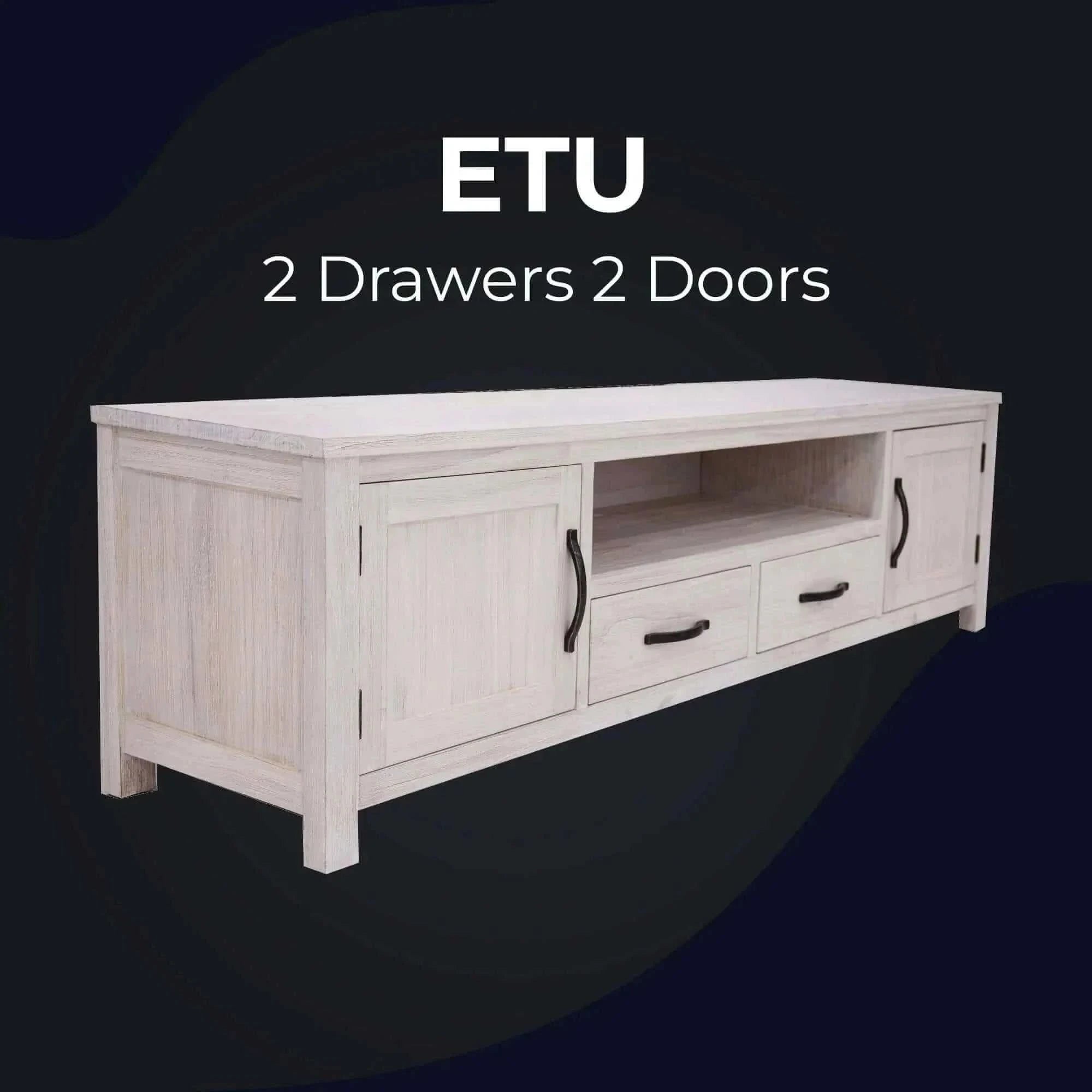 Foxglove ETU Entertainment TV Unit 216cm 2 Drawer 2 Door Mt Ash Wood -