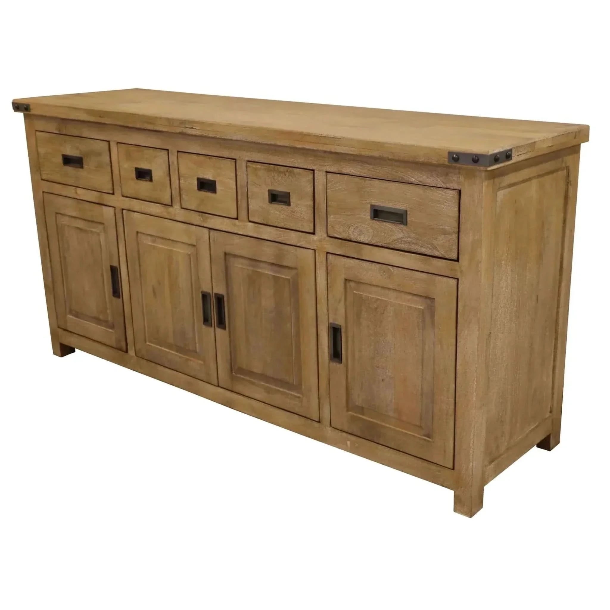 Gloriosa Buffet Table 180cm 4 Door 5 Drawer Solid Mango Timber Wood - 