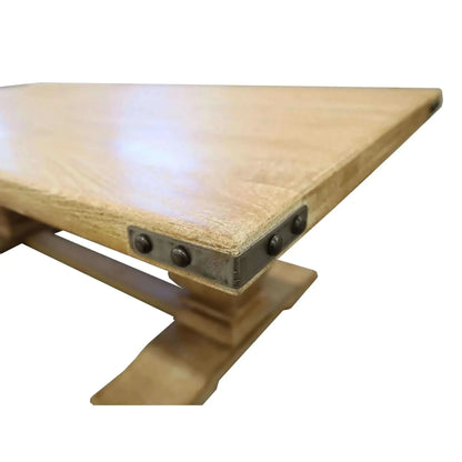 Gloriosa Coffee Table 140cm Pedestal Solid Mango Timber Wood - Honey W