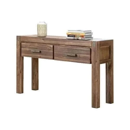 Hallway Console Table with 2 Storage Drawers in Chocolate Colour