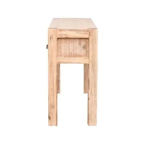 Hall Table With 2 Storage Drawers Solid Acacia Wood in Oak Colour