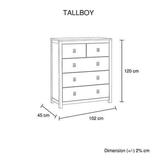 4 Pieces Modern King Size Bed And Bedroom Furniture - White Ash Colour