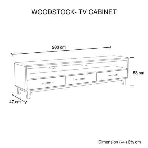 TV Cabinet with 3 Storage Drawers with Shelf in Wooden Entertainment U