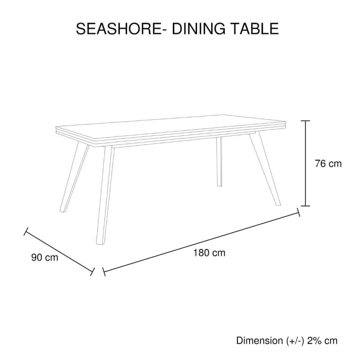 180cm Medium Size Dining Table in Silver Brush Colour