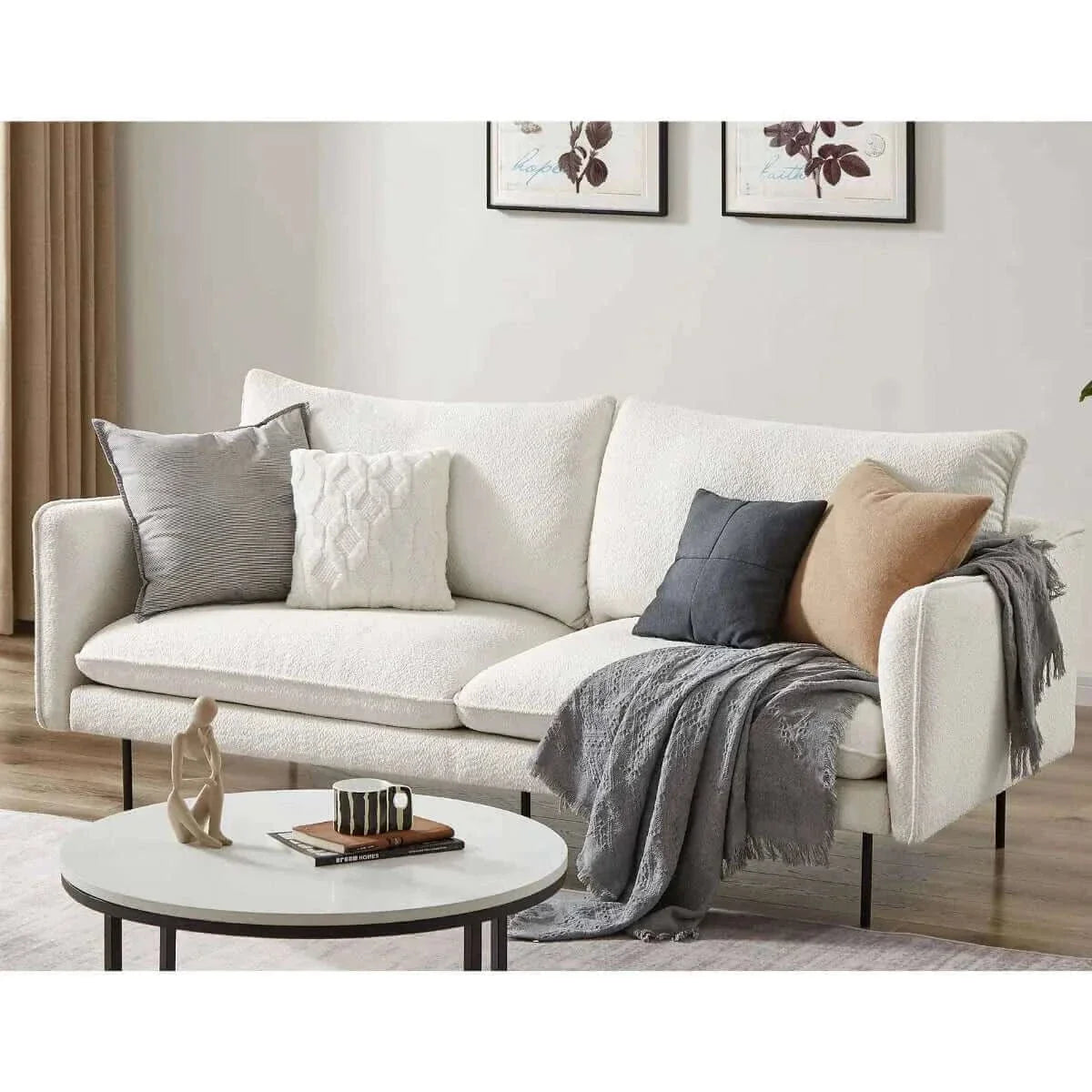 Boucle 3 Seater Sofa