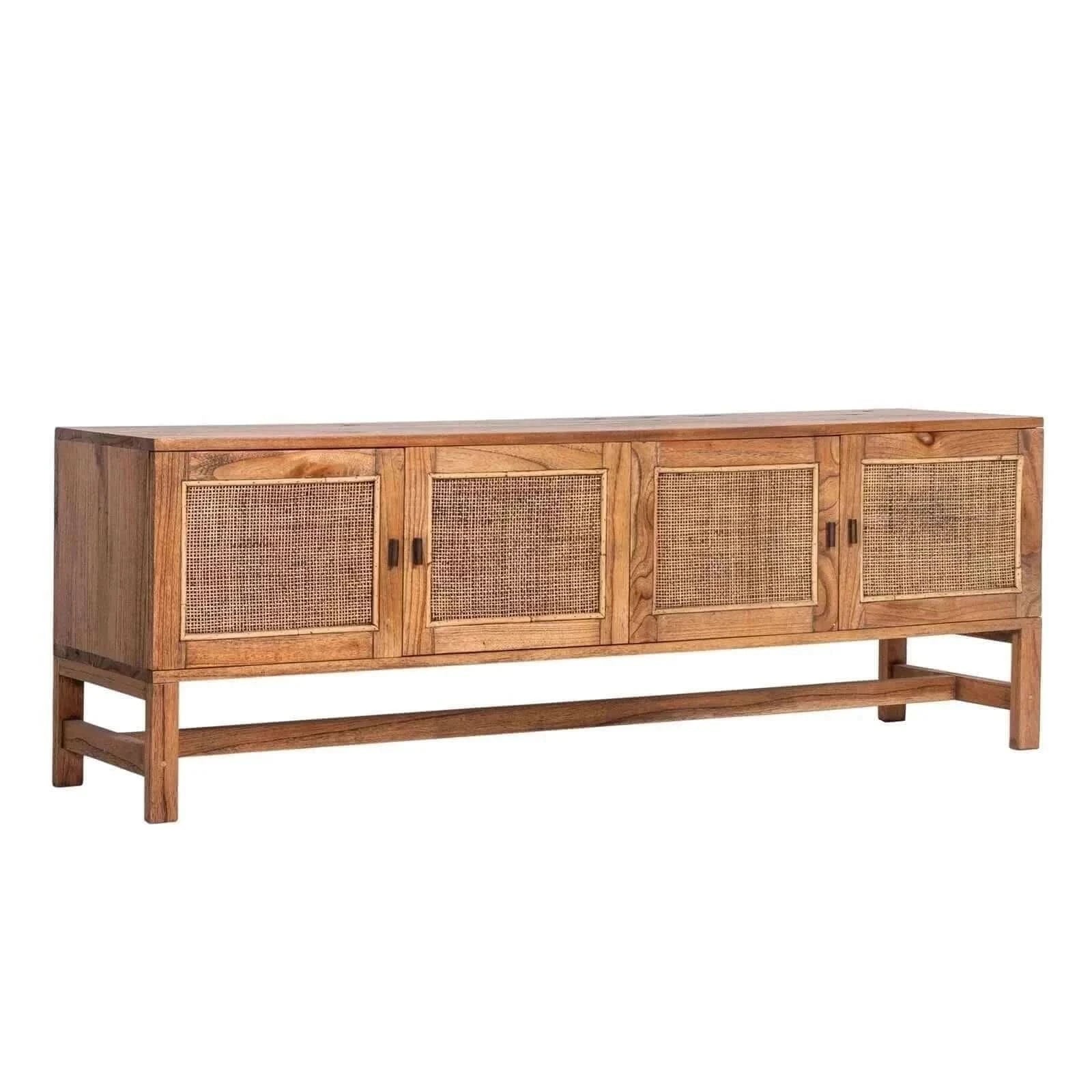 Jasmine ETU Entertainment TV Unit 160cm 4 Door Mindi Wood Rattan - Bro