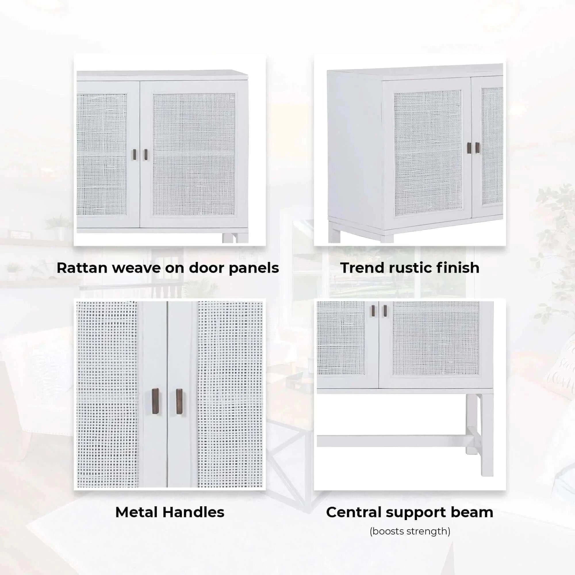 rattan Sideboard Buffet white 