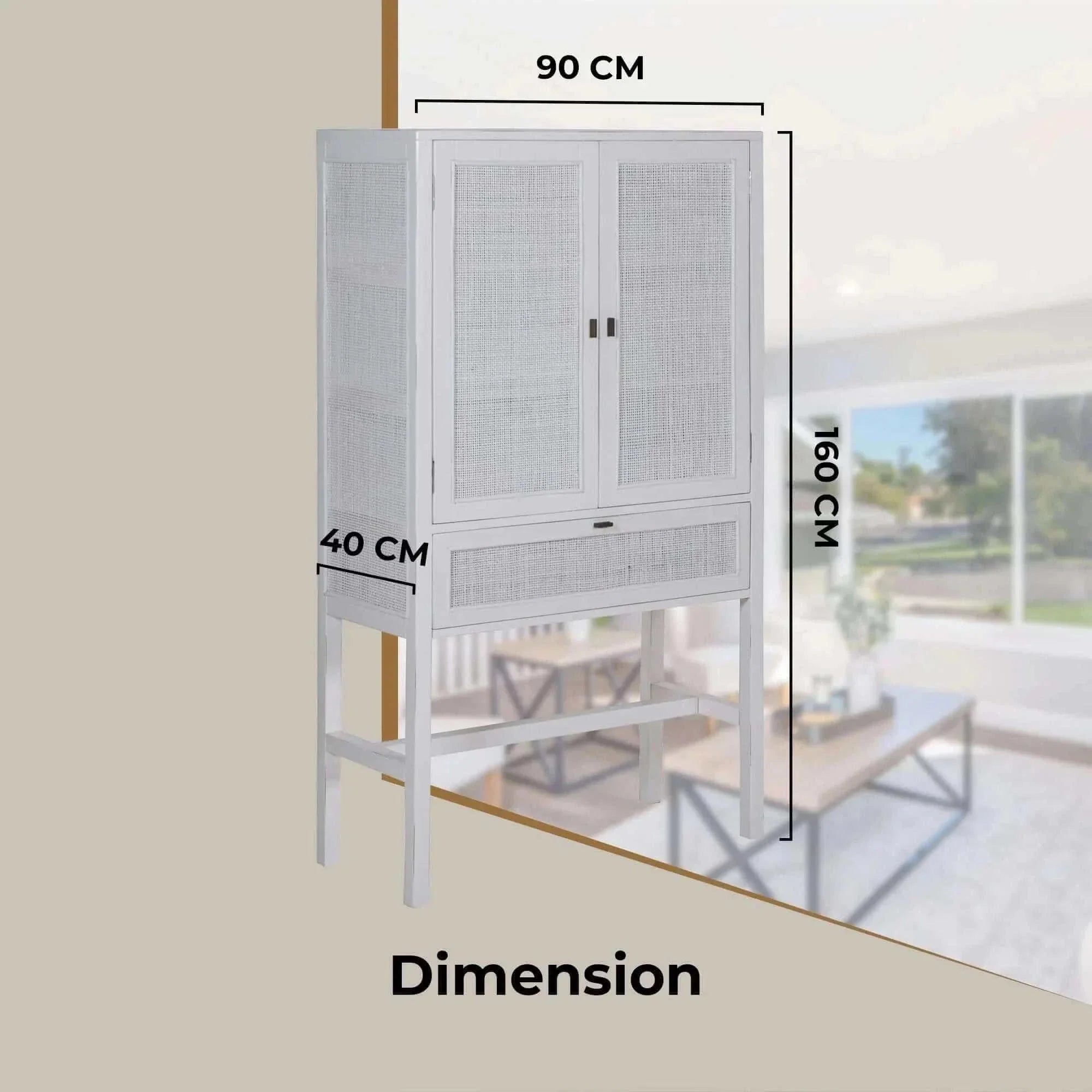 rattan Cabinet white 