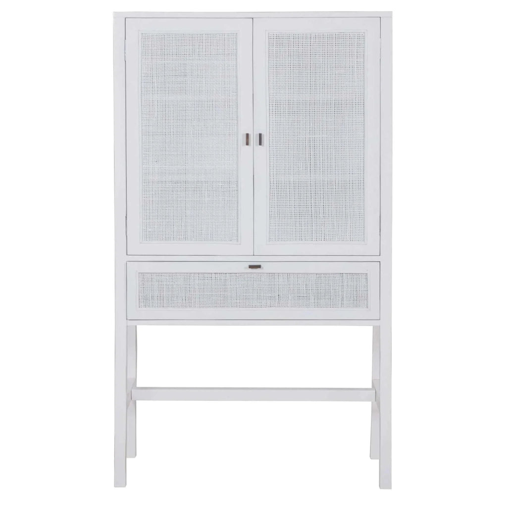 rattan Cabinet white -Upinteriors