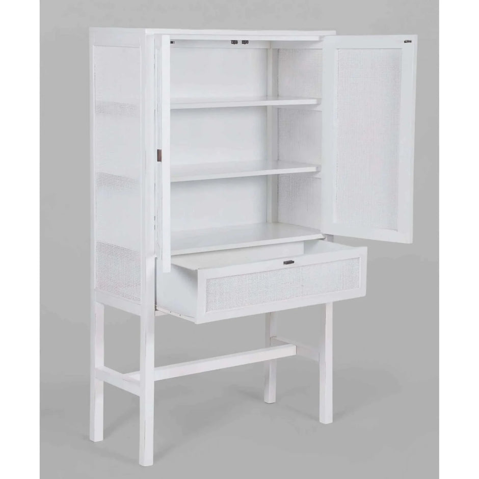 rattan Cabinet white 