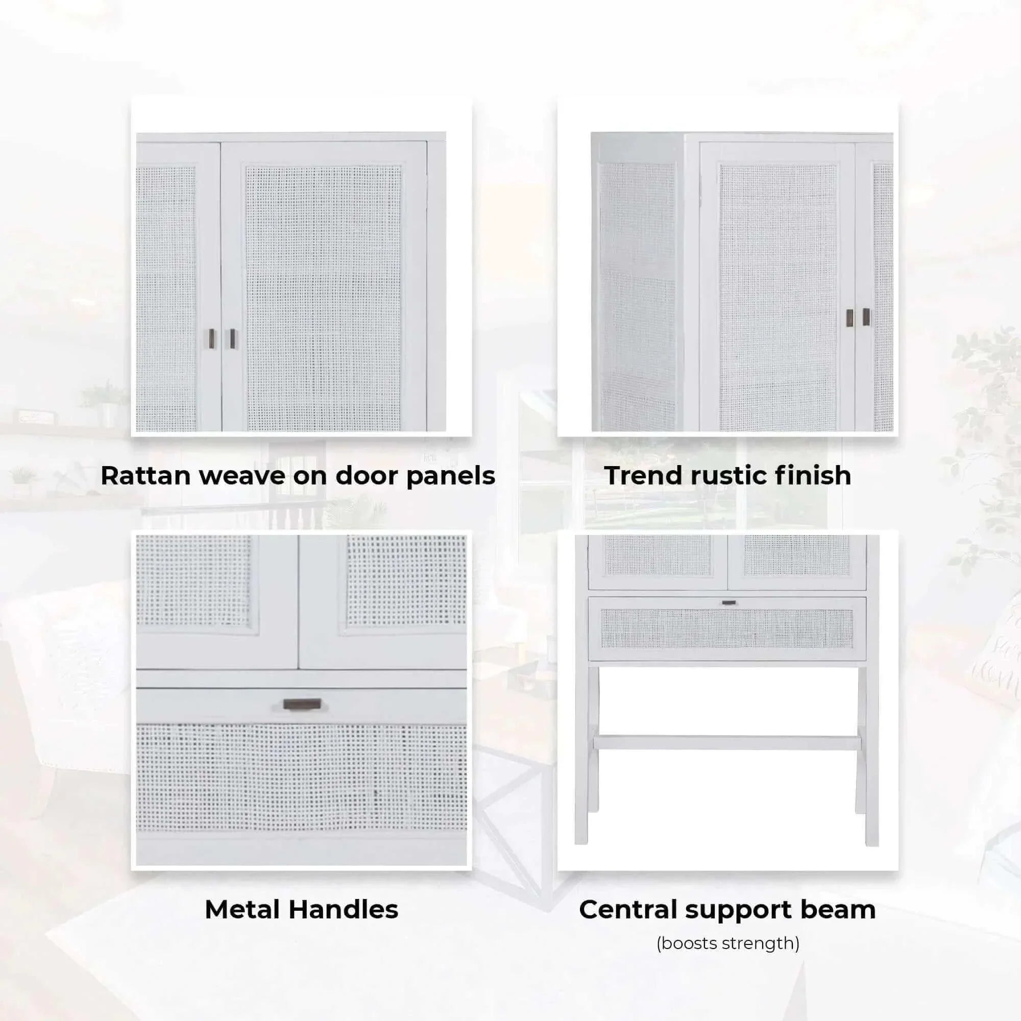 rattan Cabinet white 