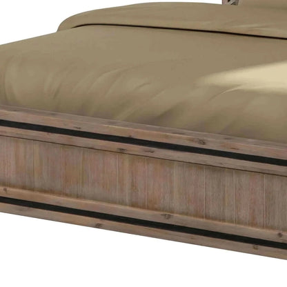 King Size Silver Brush Bed Frame in Acacia Wood Construction