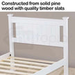 white wooden single bed