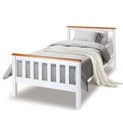 Kingston Slumber Single Wooden Bed Frame Base White Timber Kids Adults