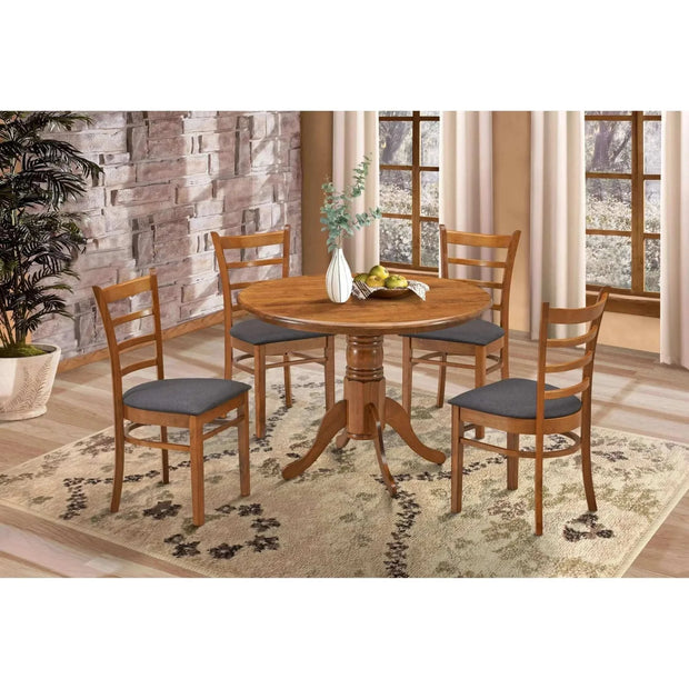 round dining table set walnut 