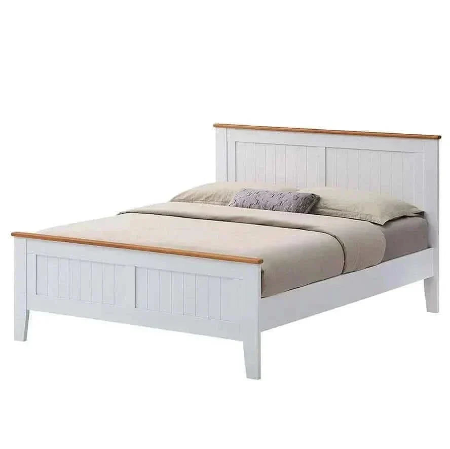 Lobelia Bed Frame Queen Size Mattress Base Solid Rubber Timber Wood - 