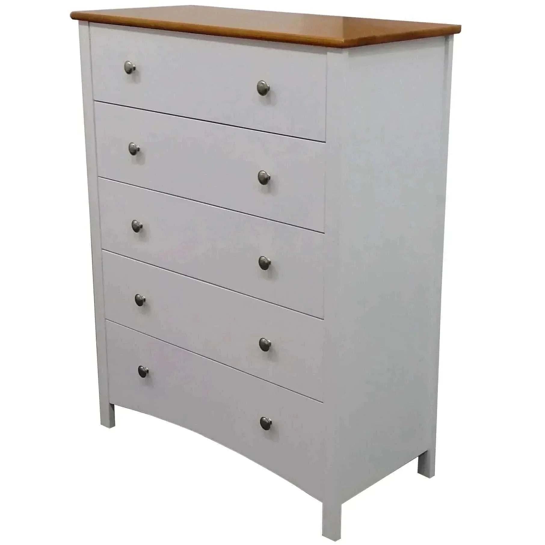 Lobelia Tallboy and Bedside Set Storage Cabinets - White