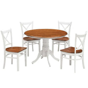 Lupin 5pc Round Dining Table Set 106cm - White Oak