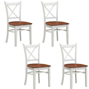 Lupin Dining Chair Set of 4 Cross Back Solid Rubber Wood - White Oak
