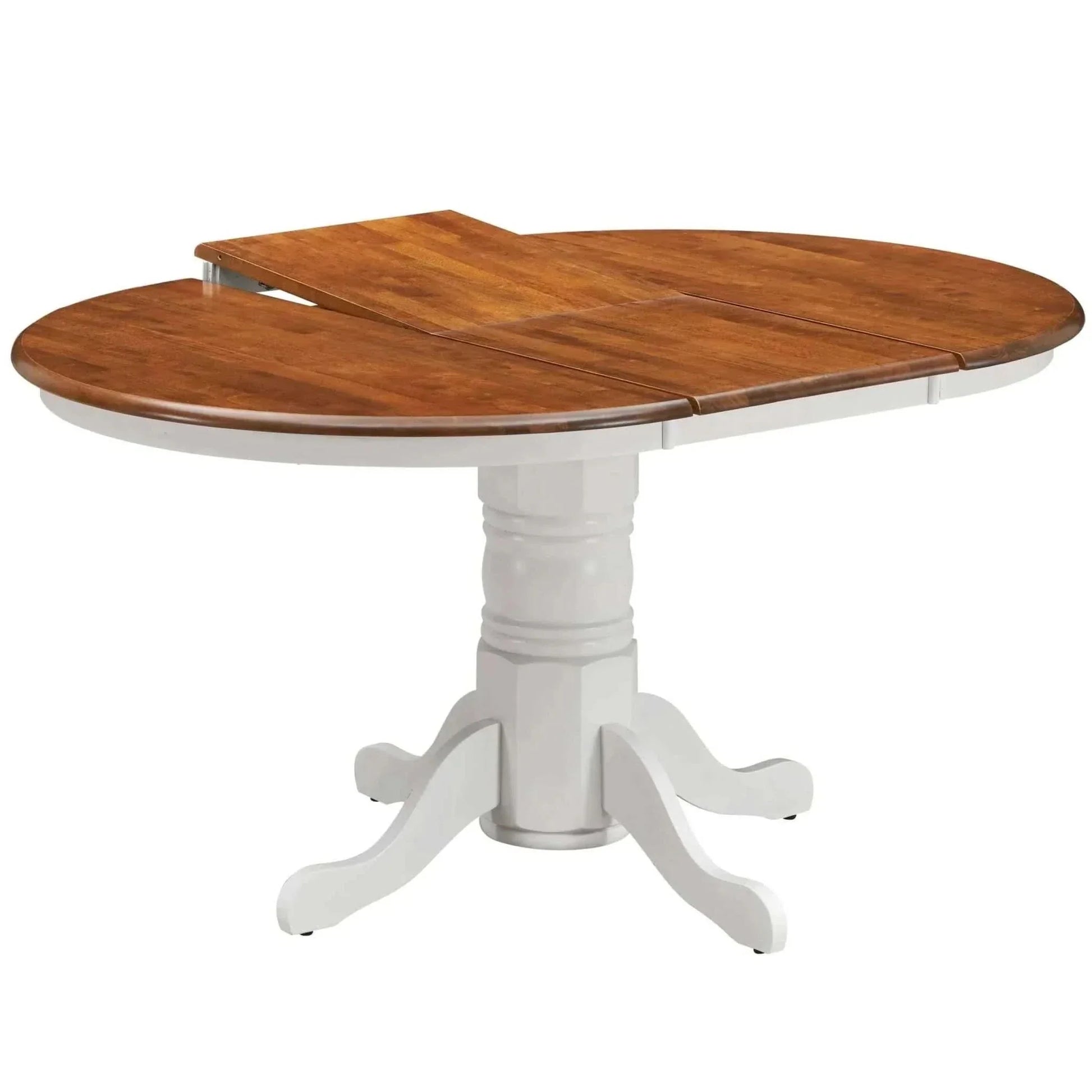 Lupin Extendable Dining Table 150cm Pedestal Stand 6 Seater - White Oa