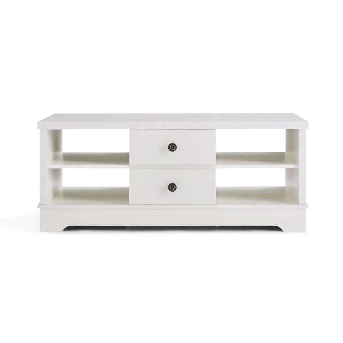 white coffee table with storage