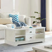 white coffee table with storage